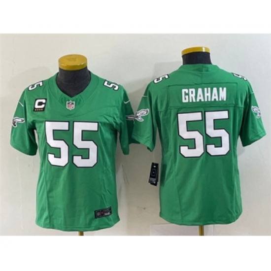 Youth Philadelphia Eagles #55 Brandon Graham Green 2023 F.U.S.E. C Stitched Football Jersey