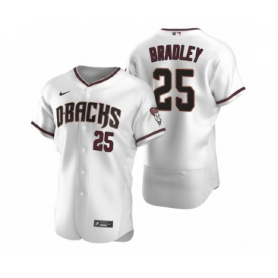 Men's Arizona Diamondbacks #25 Archie Bradley Nike White Crimson Authentic 2020 Home Jersey - Ujersey