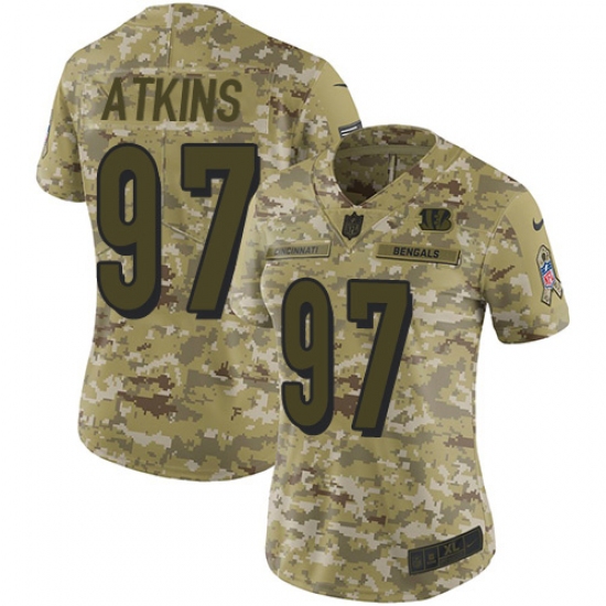 Women's Nike Cincinnati Bengals #97 Geno Atkins Limited Camo 2018 Salute to Service NFL Jersey
