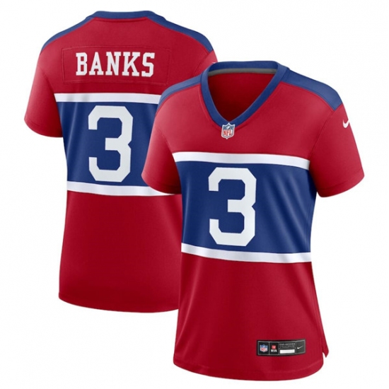 Women's New York Giants #3 Deonte Banks Century Red Alternate Vapor Limited Football Stitched Jersey - Ujersey