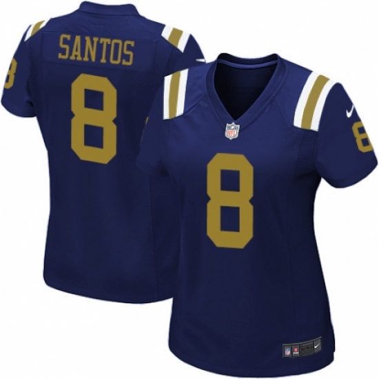 Women's Nike New York Jets #8 Cairo Santos Game Navy Blue Alternate NFL Jersey - Ujersey
