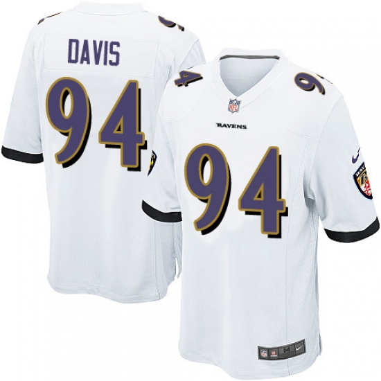 Youth Nike Baltimore Ravens #94 Carl Davis Game White NFL Jersey - Ujersey