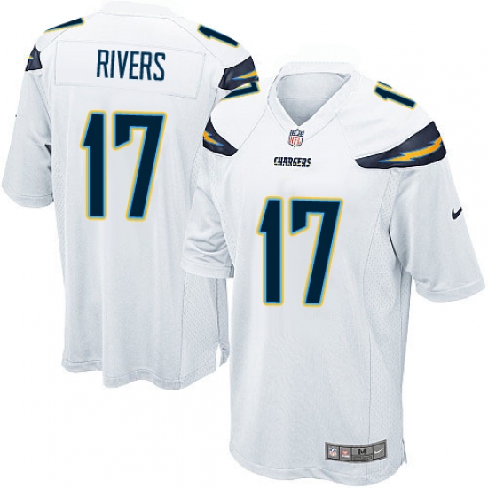 Men's Nike Los Angeles Chargers #17 Philip Rivers Game White NFL Jersey - Ujersey