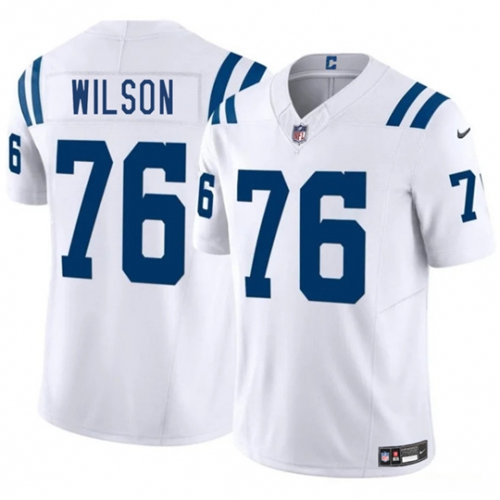 Men's Indianapolis Colts #76 Jack Wilson White 2025 F.U.S.E. Vapor Limited Football Stitched Jersey - Ujersey