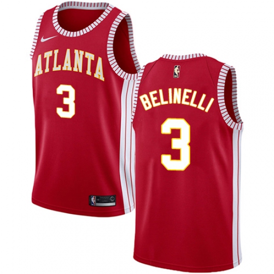Women's Nike Atlanta Hawks #3 Marco Belinelli Swingman Red NBA Jersey Statement Edition - Ujersey