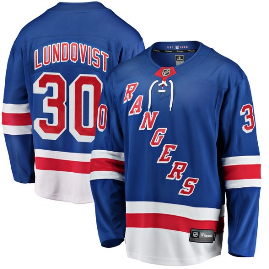 Youth New York Rangers #30 Henrik Lundqvist Fanatics Branded Royal Blue Home Breakaway NHL Jersey - Ujersey
