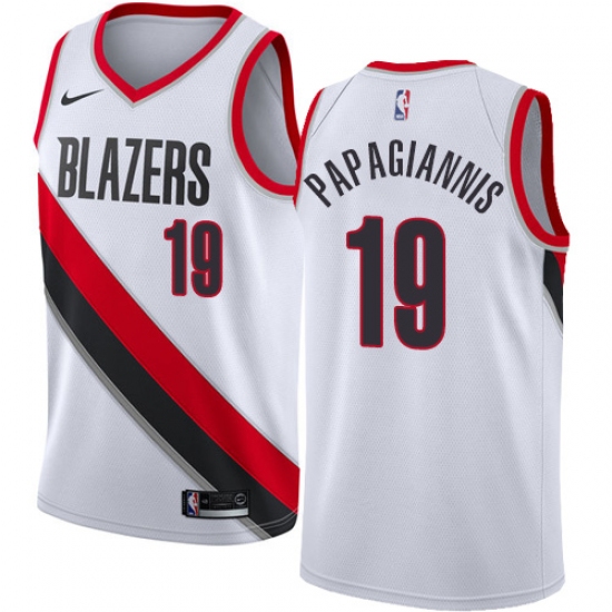 Men's Nike Portland Trail Blazers #19 Georgios Papagiannis Authentic White NBA Jersey - Association Edition - Ujersey
