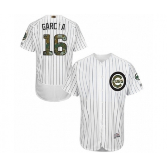 Men's Chicago Cubs #16 Robel Garcia Authentic White 2016 Memorial Day Fashion Flex Base Baseball Player Jersey - Ujersey