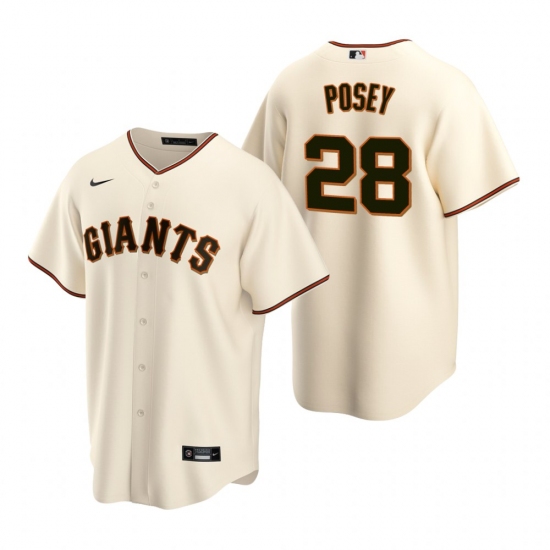 Men's Nike San Francisco Giants #28 Buster Posey Cream Home Stitched Baseball Jersey - Ujersey
