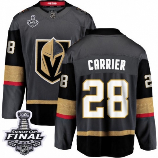 Men's Vegas Golden Knights #28 William Carrier Authentic Black Home Fanatics Branded Breakaway 2018 Stanley Cup Final NHL Jersey - Ujersey