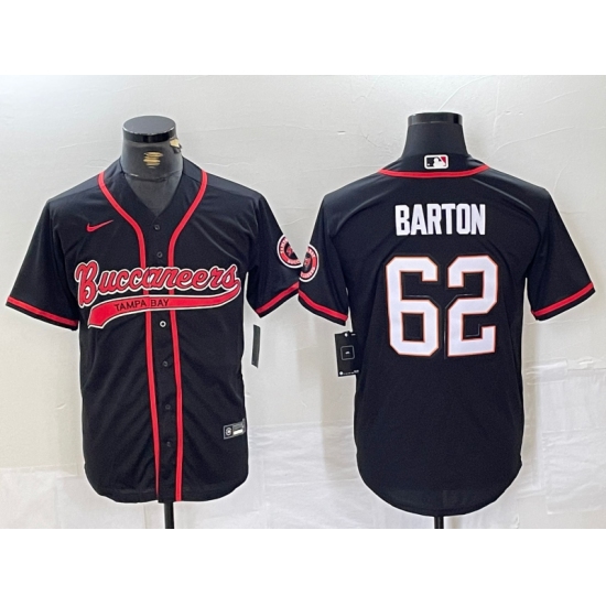 Men's Tampa Bay Buccaneers #62 Graham Barton Black Cool Base Stitched Baseball Jersey - Ujersey