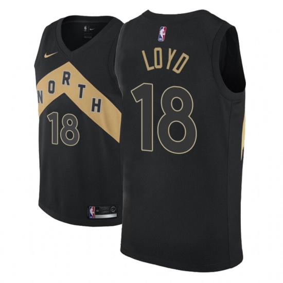 Men NBA 2018-19 Toronto Raptors #18 Jordan Loyd City Edition Black Jersey - Ujersey