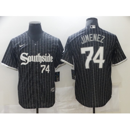 Men's Nike Chicago White Sox #74 Eloy Jimenez Black Alternate Stitched Jersey - Ujersey