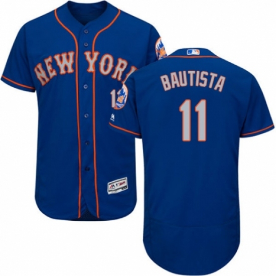 Men's Majestic New York Mets #11 Jose Bautista Royal/Gray Alternate Flex Base Authentic Collection MLB Jersey - Ujersey