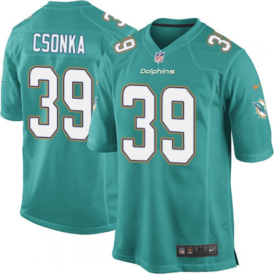 Men's Nike Miami Dolphins #39 Larry Csonka Game Aqua Green Team Color NFL Jersey - Ujersey