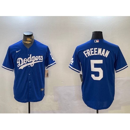 Men's Los Angeles Dodgers #5 Freddie Freeman Blue Cool Base Jersey - Ujersey
