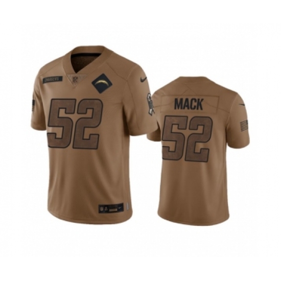 Men's Nike Los Angeles Chargers #52 Khalil Mack 2023 Brown Salute To Service Limited Football Stitched Jersey - Ujersey
