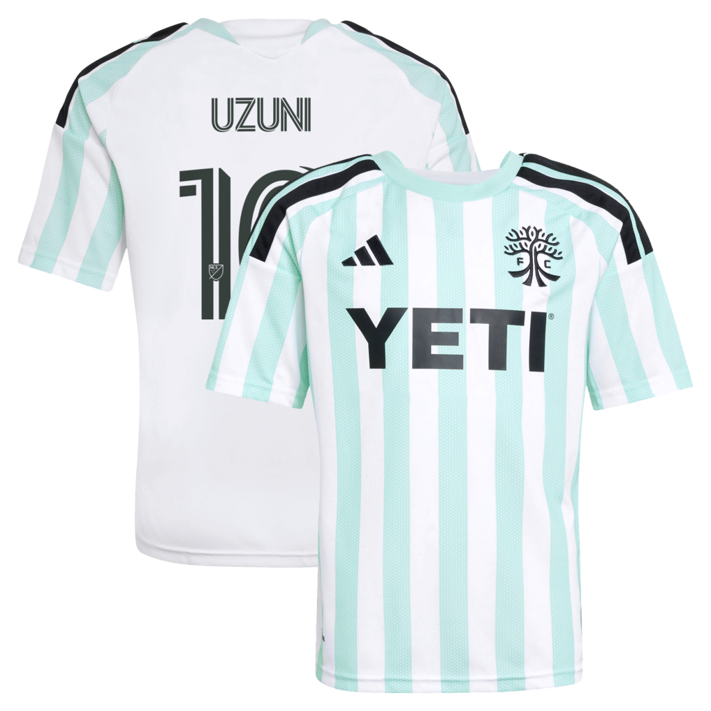 Youth Austin FC Myrto Uzuni adidas White 2026 The Rooted Kit Replica Jersey - Ujersey