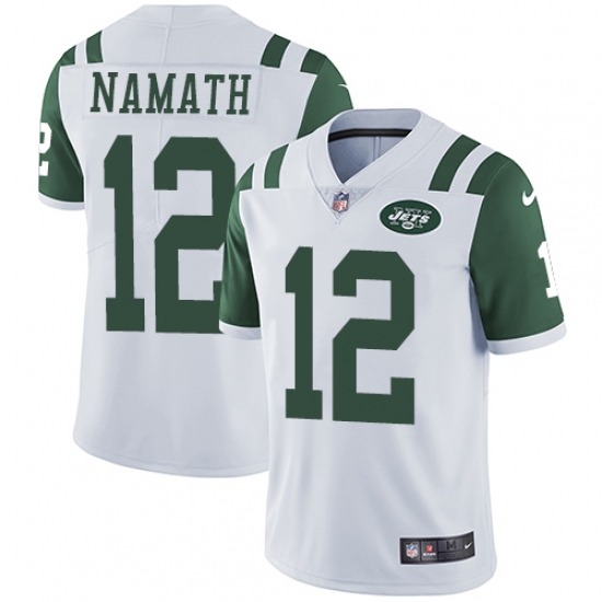 Youth Nike New York Jets #12 Joe Namath White Vapor Untouchable Limited Player NFL Jersey - Ujersey