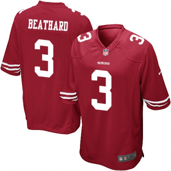 Men's Nike San Francisco 49ers #3 C. J. Beathard Game Red Team Color NFL Jersey - Ujersey