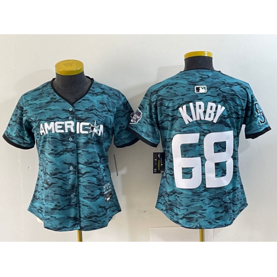 Women's Seattle Mariners #68 George Kirby Aqua 2023 All Star Cool Base Jersey - Ujersey