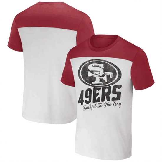 Men's San Francisco 49ers Cream Red X Darius Rucker Collection Colorblocked T Shirt - Ujersey