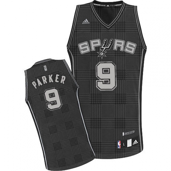Men's Adidas San Antonio Spurs #9 Tony Parker Swingman Black Rhythm Fashion NBA Jersey - Ujersey