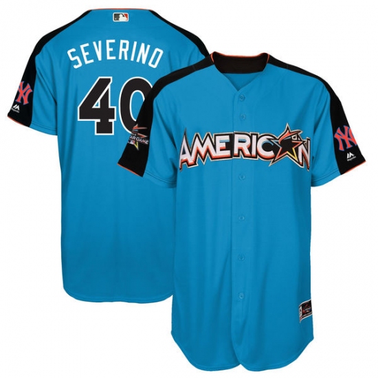 Youth Majestic New York Yankees #40 Luis Severino Authentic Blue American League 2017 MLB All-Star MLB Jersey - Ujersey