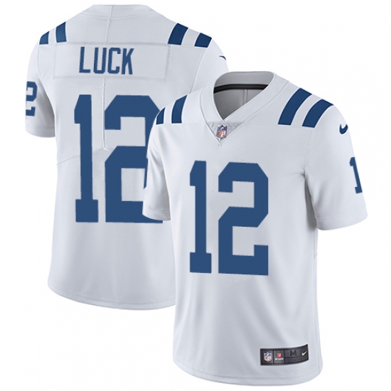 Men's Nike Indianapolis Colts #12 Andrew Luck White Vapor Untouchable Limited Player NFL Jersey - Ujersey
