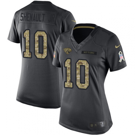 Women's Jacksonville Jaguars #10 Laviska Shenault Jr. Black Stitched Limited 2016 Salute to Service Jersey - Ujersey