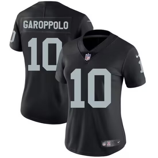 Women's Las Vegas Raiders #10 Jimmy Garoppolo Black 2023 F.U.S.E Vapor Untouchable Stitched Football Jersey - Ujersey