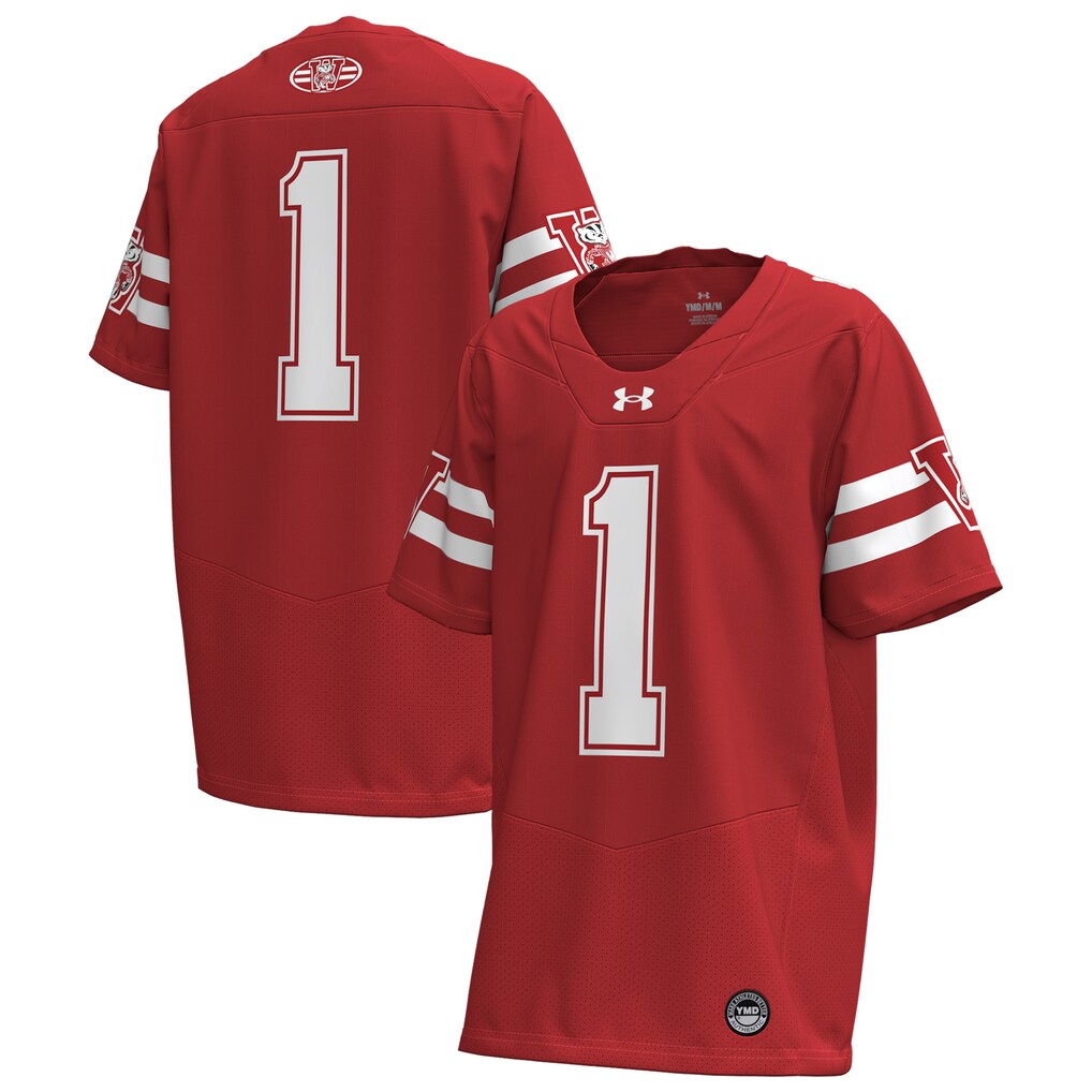 Youth Under Armour #1 Red Wisconsin Badgers 1980 Throwback Home Replica Game Jersey - Ujersey