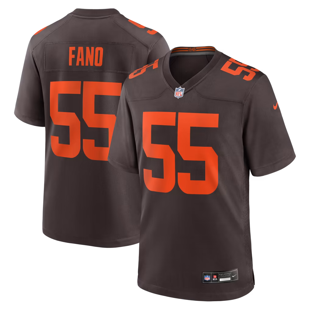 Men's Cleveland Browns Spencer Fano Nike Brown 2026 NFL Draft First Round Pick No. 9 Alpha Dawg Alternate Game Jersey - Ujersey