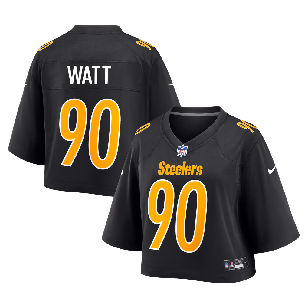 Women's Pittsburgh Steelers T.J. Watt Nike Black Cropped Fashion Game Jersey