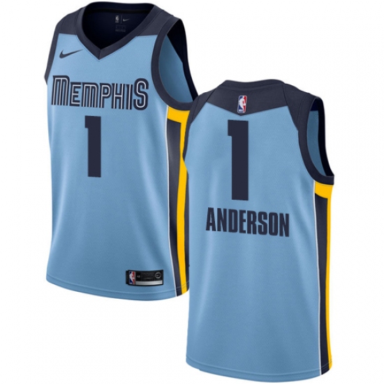 Men's Nike Memphis Grizzlies #1 Kyle Anderson Swingman Light Blue NBA Jersey Statement Edition - Ujersey