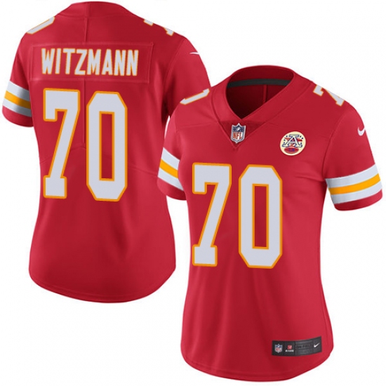 Women's Nike Kansas City Chiefs #70 Bryan Witzmann Red Team Color Vapor Untouchable Limited Player NFL Jersey - Ujersey