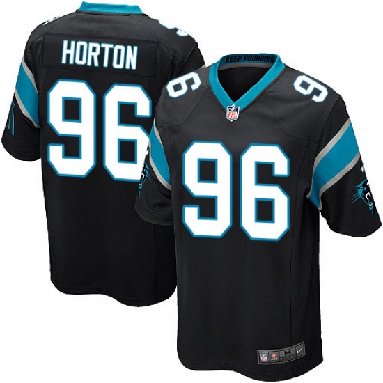 Men's Nike Carolina Panthers #96 Wes Horton Game Black Team Color NFL Jersey - Ujersey