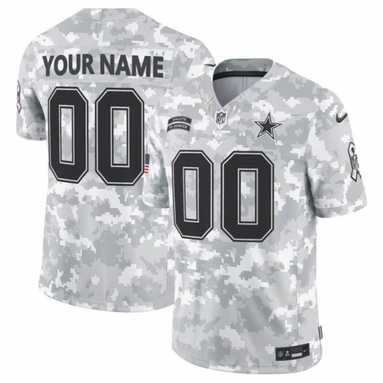 Men's Dallas Cowboys Active Player Custom 2024 F.U.S.E Arctic Camo Salute To Service Limited Stitched Football Jersey - Ujersey