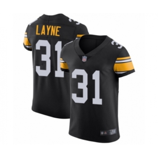 Men's Pittsburgh Steelers #31 Justin Layne Black Alternate Vapor Untouchable Elite Player Football Jersey - Ujersey