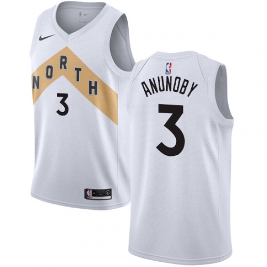 Men's Nike Toronto Raptors #3 OG Anunoby Swingman White NBA Jersey - City Edition - Ujersey