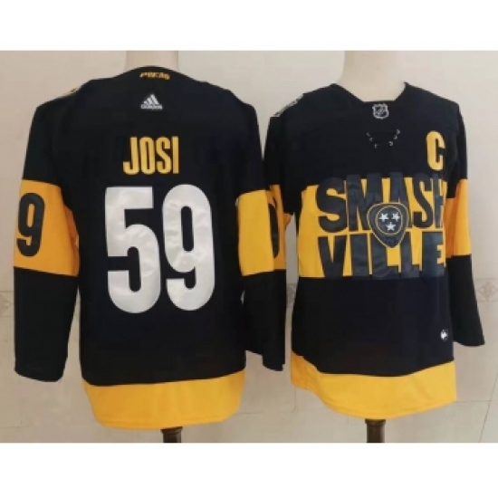 Men's Nashville Predators #59 Roman Josi Black 2022 Stadium Series adidas Stitched NHL Jersey - Ujersey
