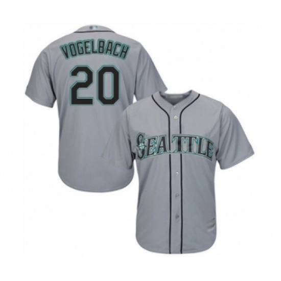 Youth Seattle Mariners #20 Daniel Vogelbach Authentic Grey Road Cool Base Baseball Player Jersey - Ujersey