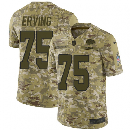 Men's Nike Kansas City Chiefs #75 Cameron Erving Limited Camo 2018 Salute to Service NFL Jersey - Ujersey