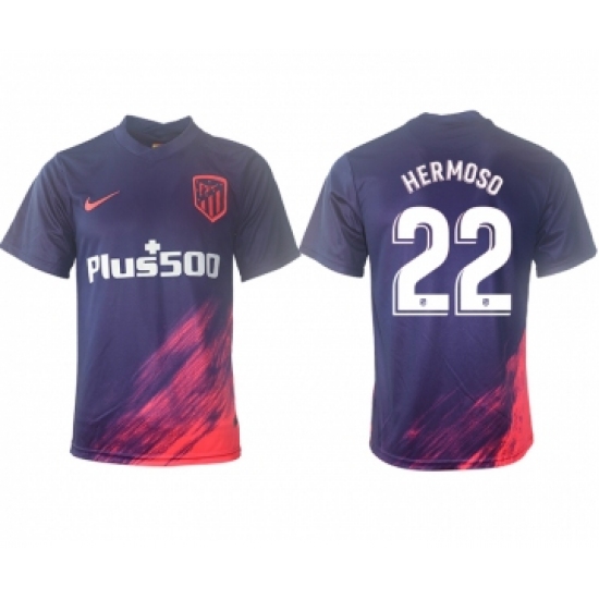 Men 2021-2022 Club Atletico Madrid away aaa version purple 22 Soccer Jersey