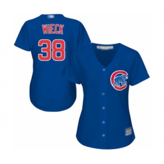 Women's Chicago Cubs #38 Brad Wieck Authentic Royal Blue Alternate Cool Base Baseball Player Jersey - Ujersey
