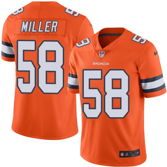 Men's Nike Denver Broncos #58 Von Miller Elite Orange Rush Vapor Untouchable NFL Jersey - Ujersey