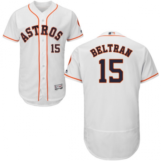 Men's Majestic Houston Astros #15 Carlos Beltran White Flexbase Authentic Collection MLB Jersey - Ujersey