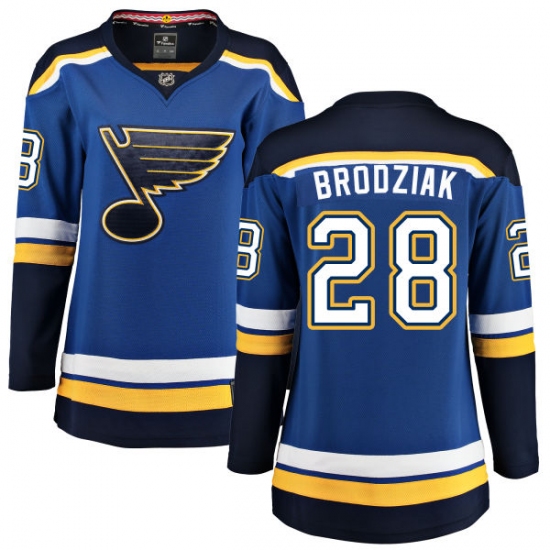 Women's St. Louis Blues #28 Kyle Brodziak Fanatics Branded Royal Blue Home Breakaway NHL Jersey - Ujersey