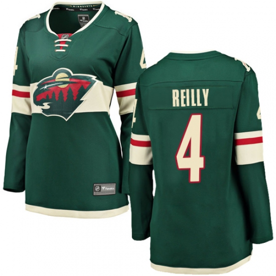 Women's Minnesota Wild #4 Mike Reilly Authentic Green Home Fanatics Branded Breakaway NHL Jersey - Ujersey
