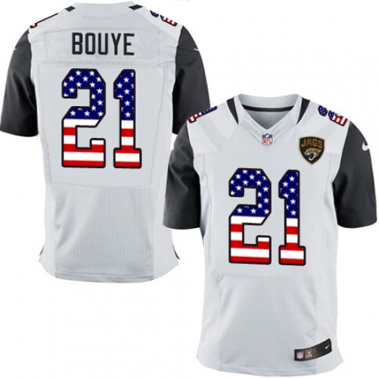 Men's Nike Jacksonville Jaguars #21 A.J. Bouye Elite White Road USA Flag Fashion NFL Jersey - ujerseystore